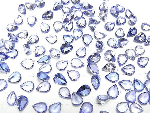 [Video] High Quality Tanzanite AAA Undrilled Pear shape Faceted 5x4mm 3pcs