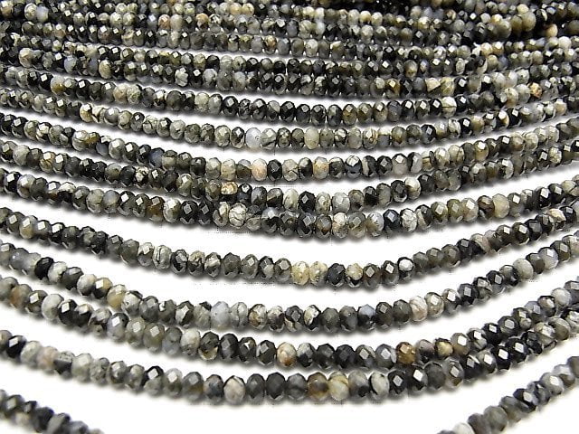 Que Sera Stone  Faceted Button Roundel 4x4x3mm half or 1strand beads (aprx.15inch/37cm)