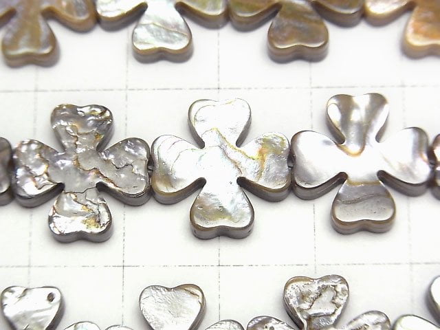 [Video]Abalone Shell Flower Motif 15x15x3mm 1/4 or 1strand beads (aprx.15inch/36cm)