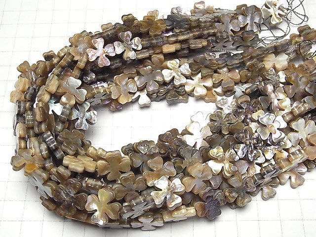 [Video]Abalone Shell Flower Motif 15x15x3mm 1/4 or 1strand beads (aprx.15inch/36cm)