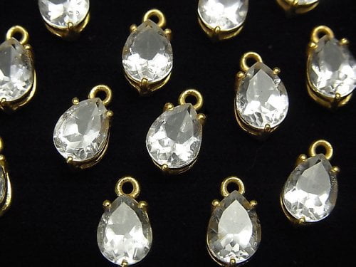 Bezel Setting, Crystal Quartz, Pear Shape Gemstone Beads