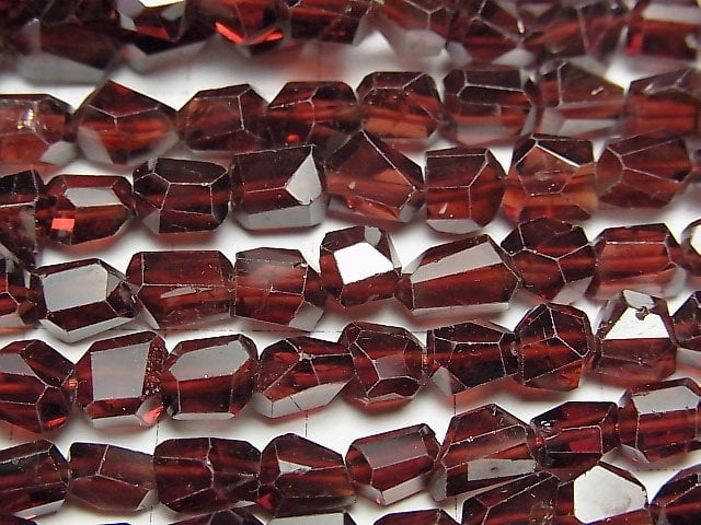 [Video]High Quality Mozambique Garnet AAA Faceted Nugget half or 1strand beads (aprx.13inch/33cm)