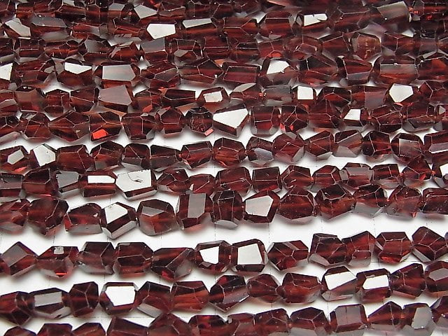 [Video]High Quality Mozambique Garnet AAA Faceted Nugget half or 1strand beads (aprx.13inch/33cm)