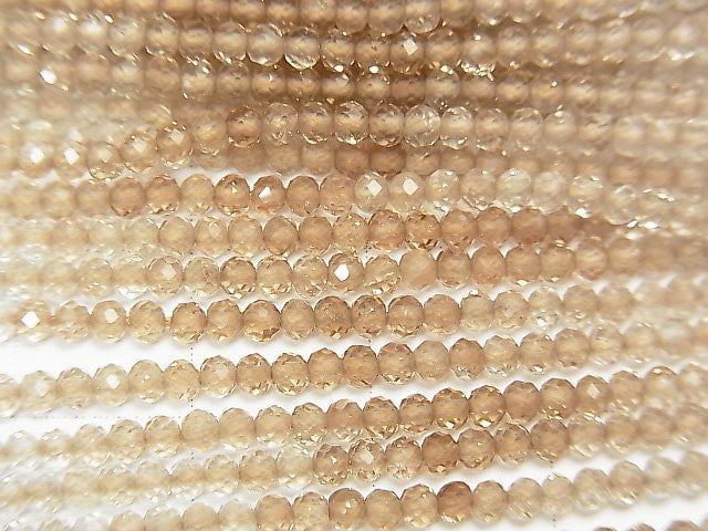 [Video]High Quality! Brown Topaz AAA Semi Faceted Round 2.5mm 1strand beads (aprx.12inch / 30cm)