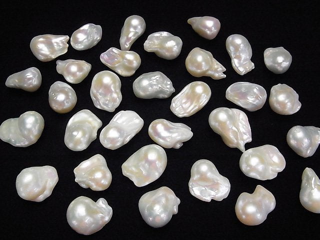 [Video] Fresh Water Pearl, Keshi Pearl AA++ Loose stone Baroque White 2pcs