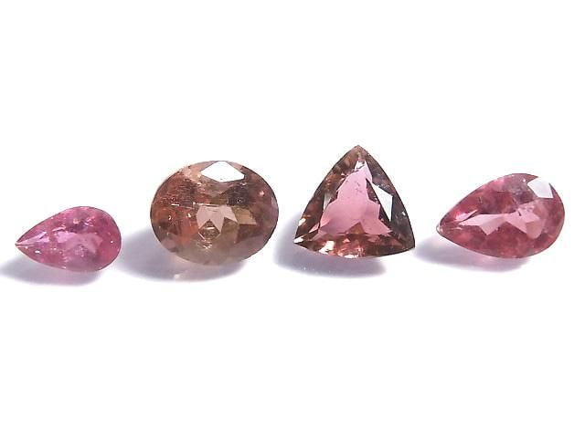 [Video] [One of a kind] High Quality Pink Tourmaline AAA Loose Stone Faceted 4pcs Set NO.85