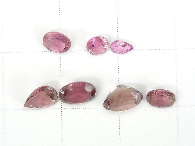 [Video] [One of a kind] High Quality Pink Tourmaline AAA Undrilled Faceted 7pcs Set NO.91