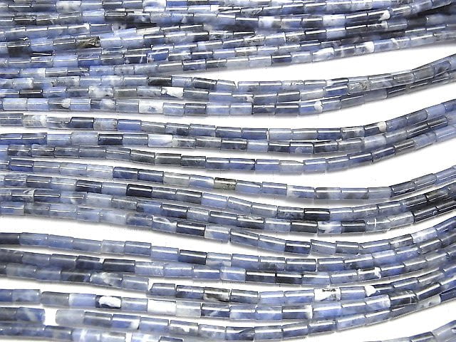 [Video] Sodalite AA++ Tube 4x2x2mm 1strand beads (aprx.15inch / 38cm)