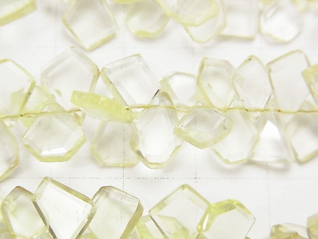 [Video] High Quality Lemon Quartz AAA- Rough Slice Faceted half or 1strand beads (aprx.7inch / 18cm)