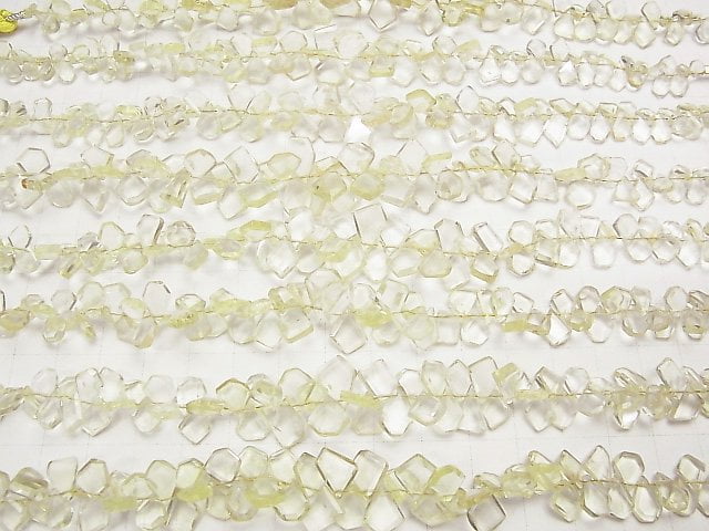 [Video] High Quality Lemon Quartz AAA- Rough Slice Faceted half or 1strand beads (aprx.7inch / 18cm)