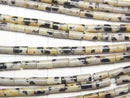 [Video] Dalmatian Jasper Tube 4x2x2mm 1strand beads (aprx.15inch / 38cm)