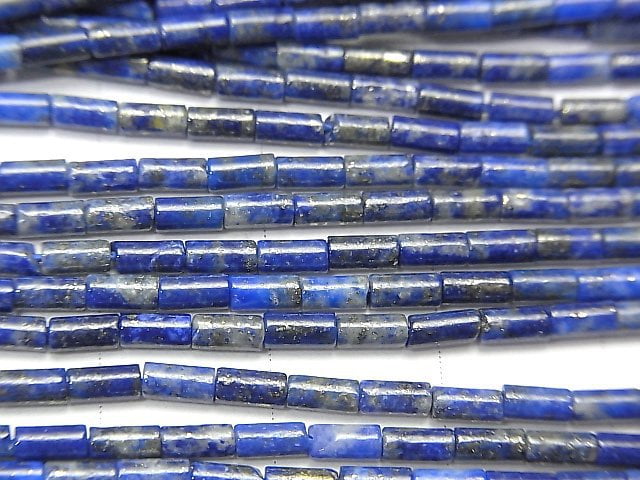 [Video] Lapis lazuli AA++ Tube 4x2x2mm 1strand beads (aprx.15inch / 38cm)