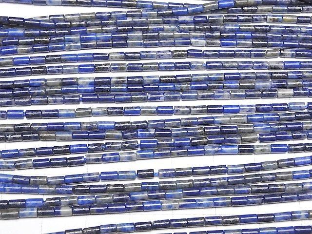 [Video] Lapislazuli AA++ Tube 4x2x2mm 1-strand beads (approx. 15inch/36cm)