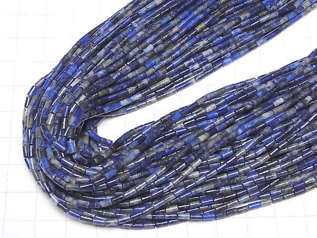 [Video] Lapislazuli AA++ Tube 4x2x2mm 1-strand beads (approx. 15inch/36cm)