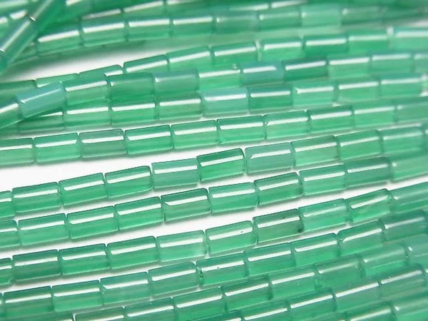 [Video] Green Onyx AA++ Tube 4x2x2mm 1strand beads (aprx.15inch / 36cm)