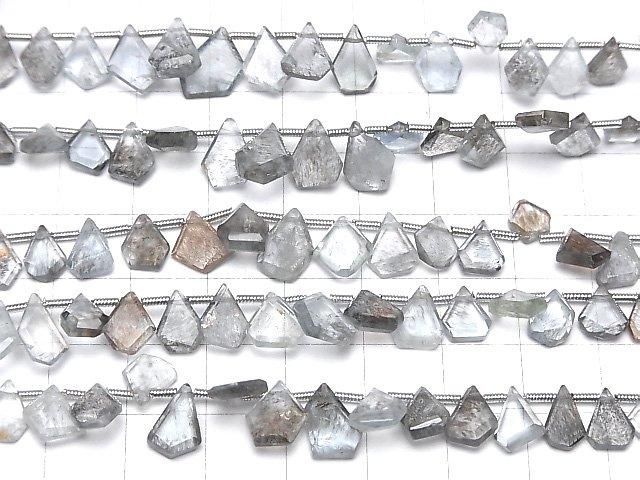 [Video]High Quality Moss Aquamarine AAA- Rough Slice Faceted 1strand beads (aprx.7inch/18cm)