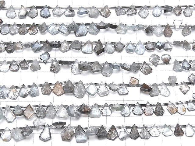 [Video]High Quality Moss Aquamarine AAA- Rough Slice Faceted 1strand beads (aprx.7inch/18cm)
