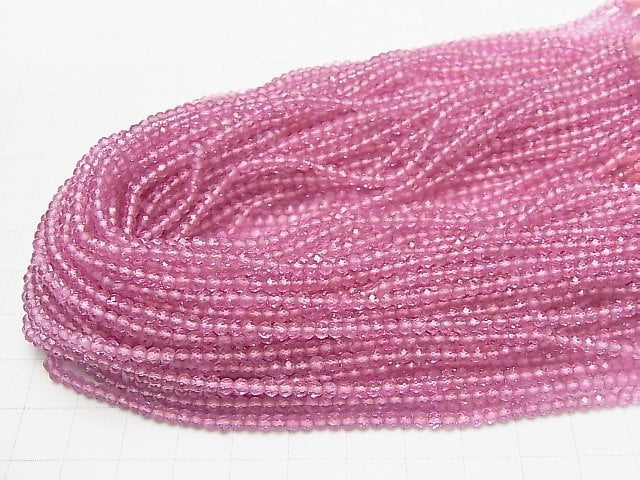 [Video] High Quality! Pink Topaz AAA Faceted Button Roundel 3x3x2mm 1strand beads (aprx.13inch / 30cm)