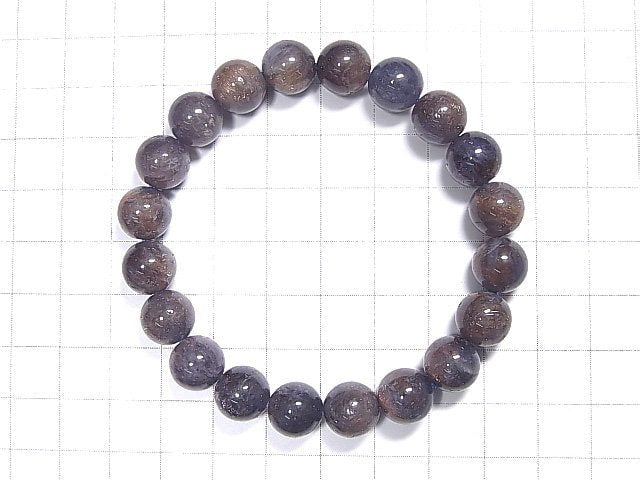 [Video] [One of a kind] Bloodshot Iolite AAA- Round 9mm Bracelet NO.22