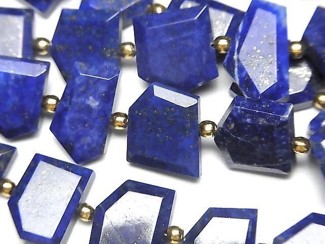 High Quality Lapislazuli AAA- Rough Slice Faceted 1strand beads (15pcs )
