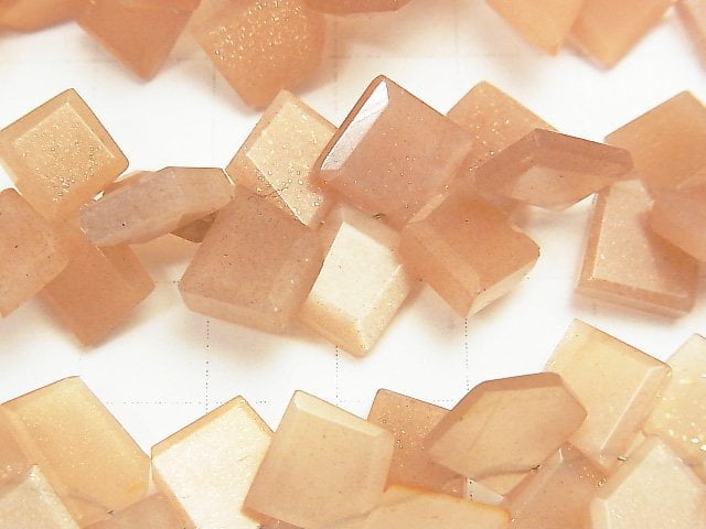 [Video] Peach Moonstone AA++ Rough Slice Faceted 1strand beads (aprx.7inch / 17cm)