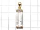 [Video] [One of a kind] Fluorite in Quartz Faceted Tube Pendant 18KGP NO.8