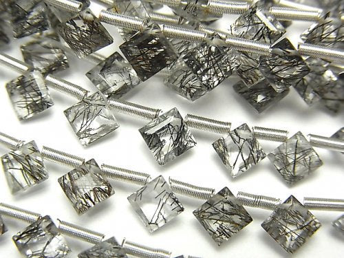 Diamond, Tourmalinated Quartz Gemstone Beads