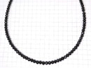 [Video] [One of a kind] [1mm hole] Black Diamond Faceted Button Roundel 1strand beads (aprx.18inch / 44cm) NO.2
