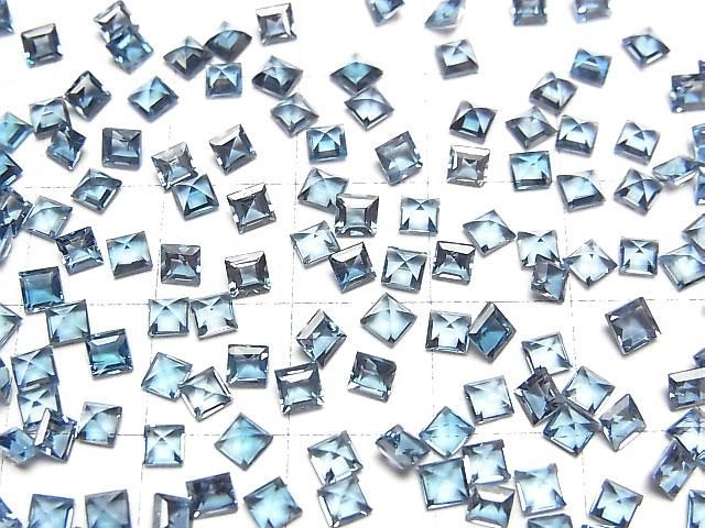 [Video] High Quality London Blue Topaz AAA Loose Stone Square Faceted 3x3mm 5pcs