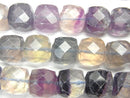 [Video] Multicolor Fluorite AA++ Cube Shape 11x11x11mm half or 1strand beads (aprx.15inch / 37cm)