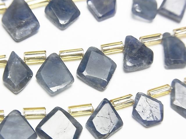 [Video] Unheated Blue Sapphire AAA - Rough Slice Faceted Half or 1 Strand Beads (approx. 7 inches/18 cm)