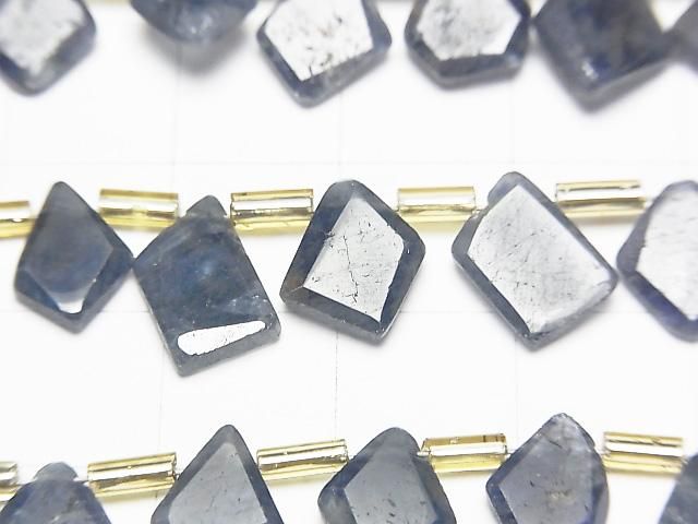 [Video] Unheated Blue Sapphire AAA - Rough Slice Faceted Half or 1 Strand Beads (approx. 7 inches/18 cm)