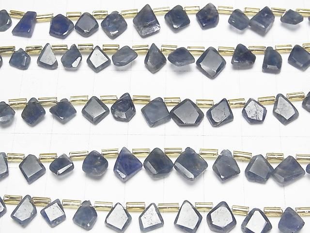 [Video] Unheated Blue Sapphire AAA - Rough Slice Faceted Half or 1 Strand Beads (approx. 7 inches/18 cm)
