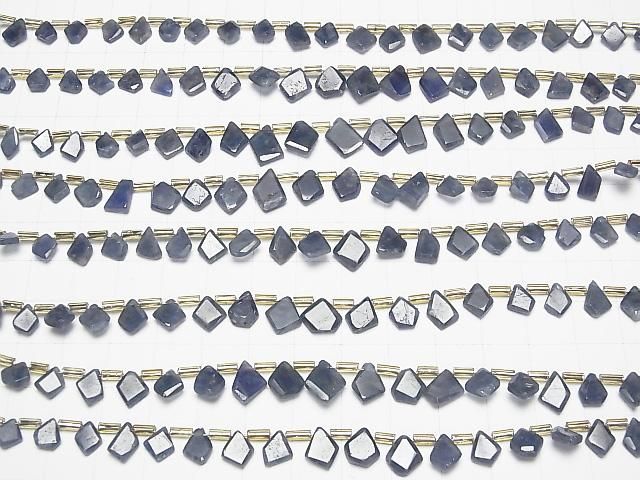 [Video] Unheated Blue Sapphire AAA - Rough Slice Faceted Half or 1 Strand Beads (approx. 7 inches/18 cm)