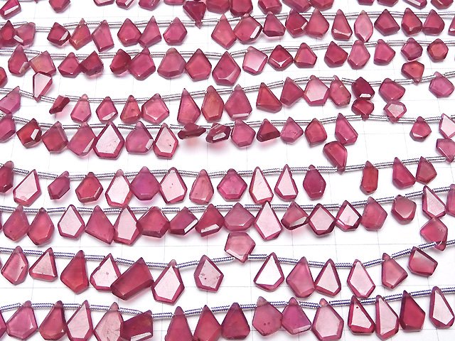 [Video] High Quality Ruby AAA- Rough Slice Faceted half or 1strand beads (aprx.7inch / 18cm)