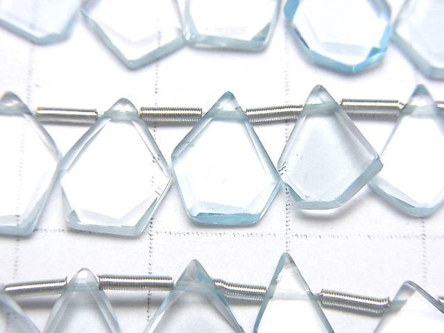 [Video] High Quality Sky Blue Topaz AAA- Rough Slice Faceted half or 1strand beads (aprx.7inch / 18cm)