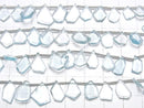 [Video] High Quality Sky Blue Topaz AAA- Rough Slice Faceted half or 1strand beads (aprx.7inch / 18cm)