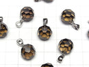 [Video] Smoky Quartz AAA "Buckyball" Faceted Round 12mm Pendant Silver925 1pc