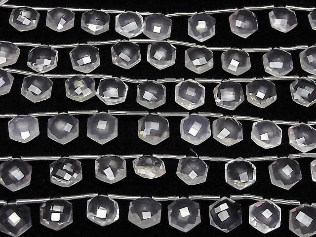 [Video] High Quality Rose Quartz AAA Hexagon Cut 11x10mm 1 Strand (8pcs)