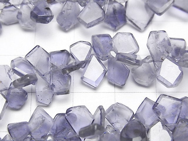 [Video] High Quality Iolite AAA- Rough Slice Faceted half or 1strand beads (aprx.7inch / 18cm)