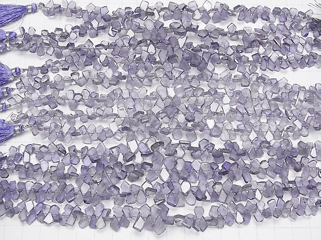 [Video] High Quality Iolite AAA- Rough Slice Faceted half or 1strand beads (aprx.7inch / 18cm)