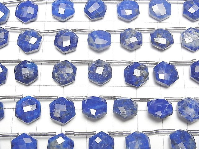 [Video] Lapis lazuli AA++ Hexagon cut 11x10mm 1strand (8pcs)