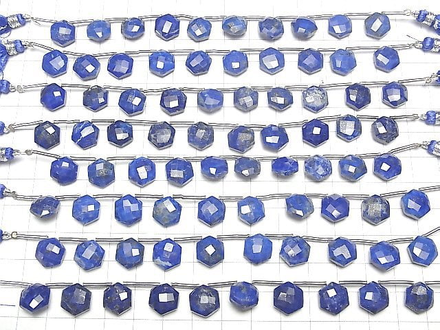 [Video] Lapis lazuli AA++ Hexagon cut 11x10mm 1strand (8pcs)