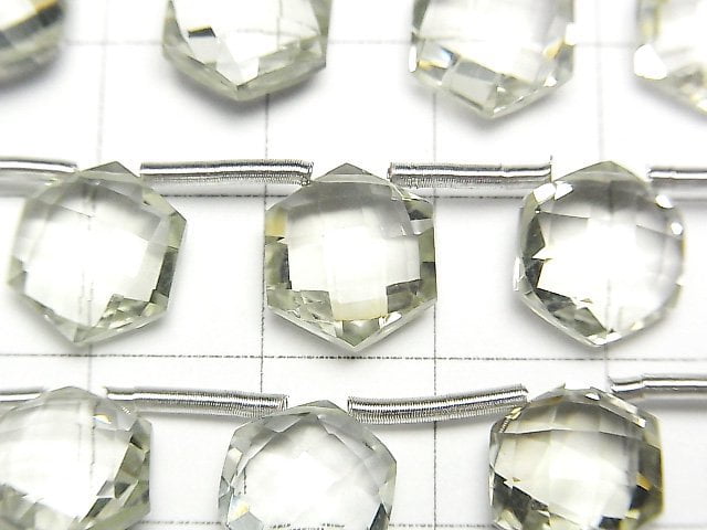 [Video] High Quality Green Amethyst AAA Hexagon Cut 11x10mm 1strand (8pcs)