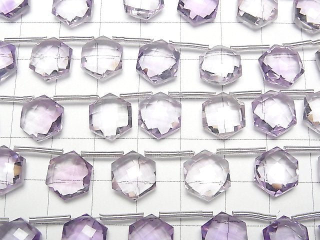 [Video] High Quality Pink Amethyst AAA Hexagon Cut 11x10mm 1strand (8pcs)