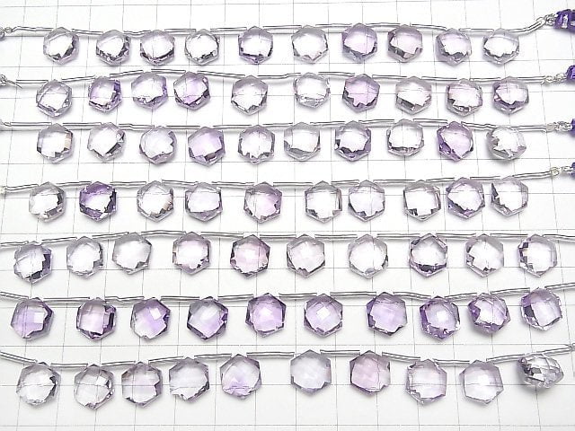 [Video] High Quality Pink Amethyst AAA Hexagon Cut 11x10mm 1strand (8pcs)