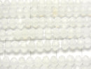 [Video] High Quality! White Chalcedony Faceted Button Rondelle 4x4x3mm 1strand beads (aprx.15inch / 37cm)