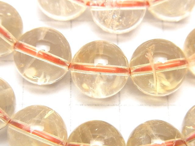 [Video] Light Color Citrine AA++ Round 12mm 1strand (Bracelet)