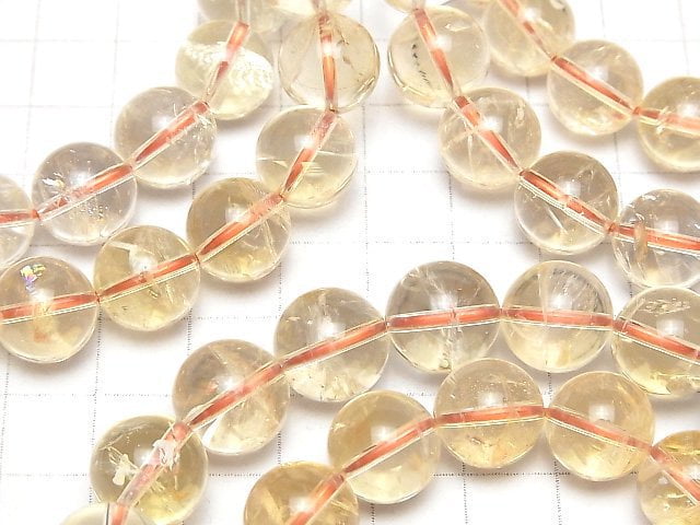 [Video] Light Color Citrine AA++ Round 12mm 1strand (Bracelet)