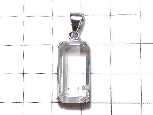 [Video] [One of a kind] Fluorite in Quartz Faceted Tube Pendant Silver925 NO.24